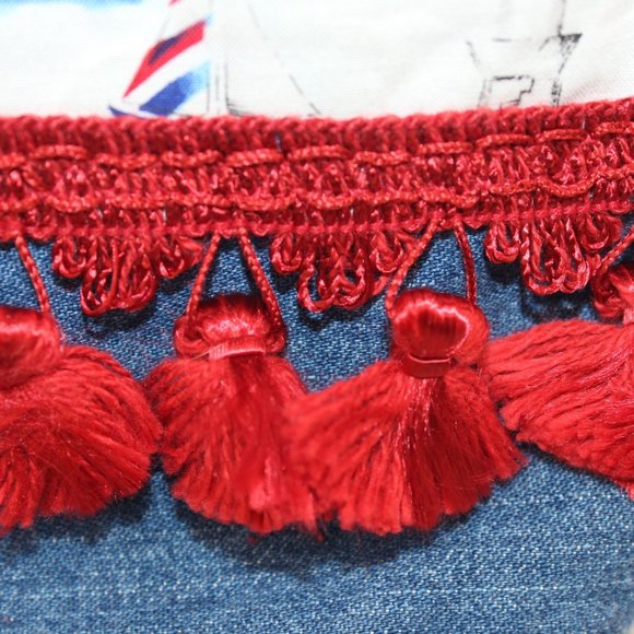 Handcrafted Handsewn Lighthouse Plaid Denim Embellished Lined Shoulder Purse Bag - Picture 12 of 16